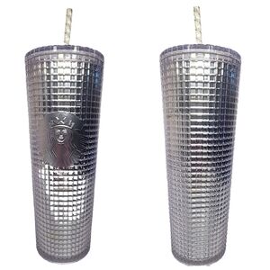 NWT Starbucks Holiday 2020 Cold Cup Disco Silver Tumbler with Tags